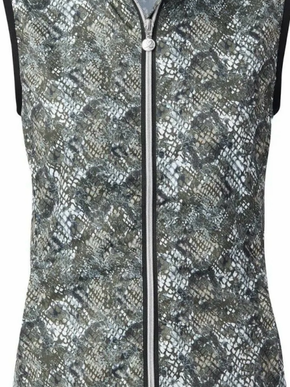 Daily Sports Olive & Black Snake-Print Zip Vest